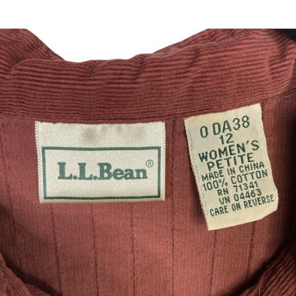Vintage L.L. Bean Corduroy Button Front Midi Dress Rust Orange Garden Girl - Picture 8 of 9